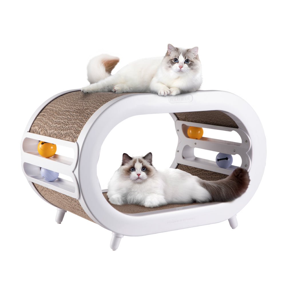 3-in-1 scratching house and cat bed